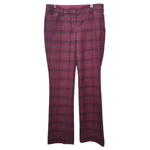 Express Columnist Pants Womens Size 6 Red Plaid Academia Preppy Office Career